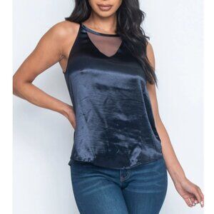 Navy Sleeveless Top